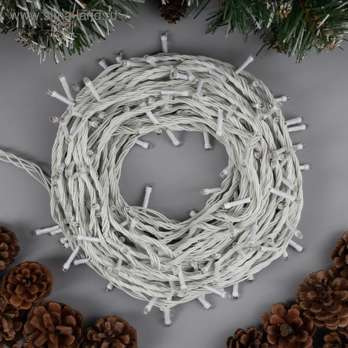 Гирлянда «Нить» 20 м, IP20, белая нить, 200 LED, свечение красное, 8 режимов, 220 В