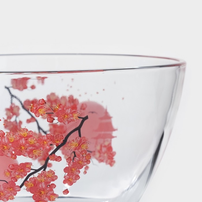 Набор салатников «Веточка сакуры», стеклянный, 3 шт: 1.75 л, 0.8 л, 0.25 л