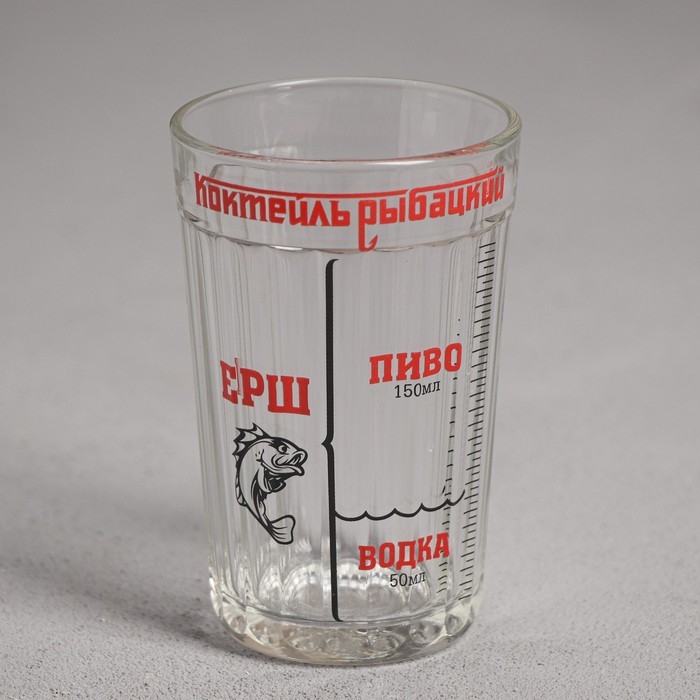 Стакан граненый Стакан граненый "Коктейль Рыбацкий", 250 мл