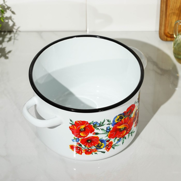 Кастрюля эмалированная «Маки. Мечта», 4,5 л