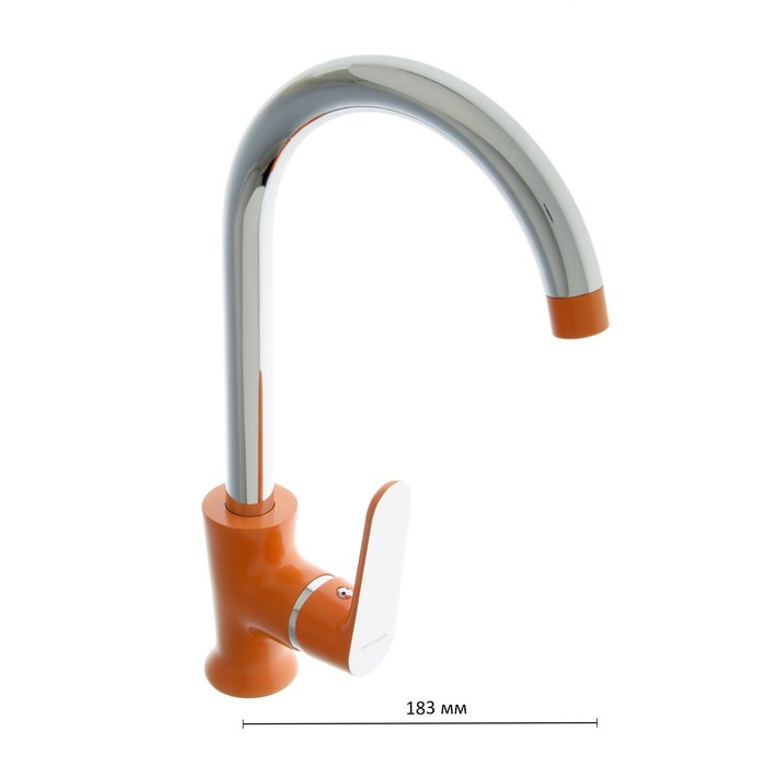 Смеситель для кухни Accoona A4566P, однорычажный, с гайкой, оранжевый Смеситель для кухни Accoona A4566P, однорычажный, с гайкой, оранжевый