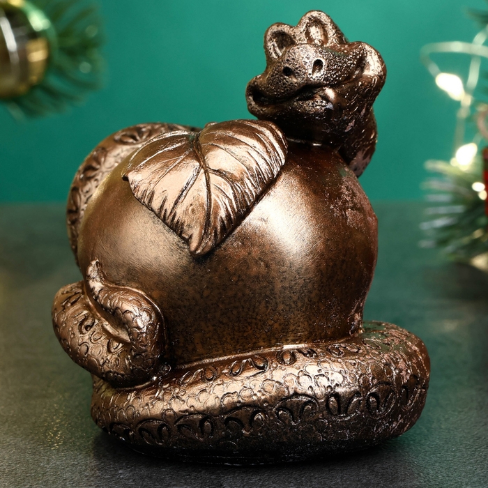 Новый год. Символ 2025. Фигура Новый год. Символ 2025. Фигура "Змея на яблоке" бронза, 8х7см