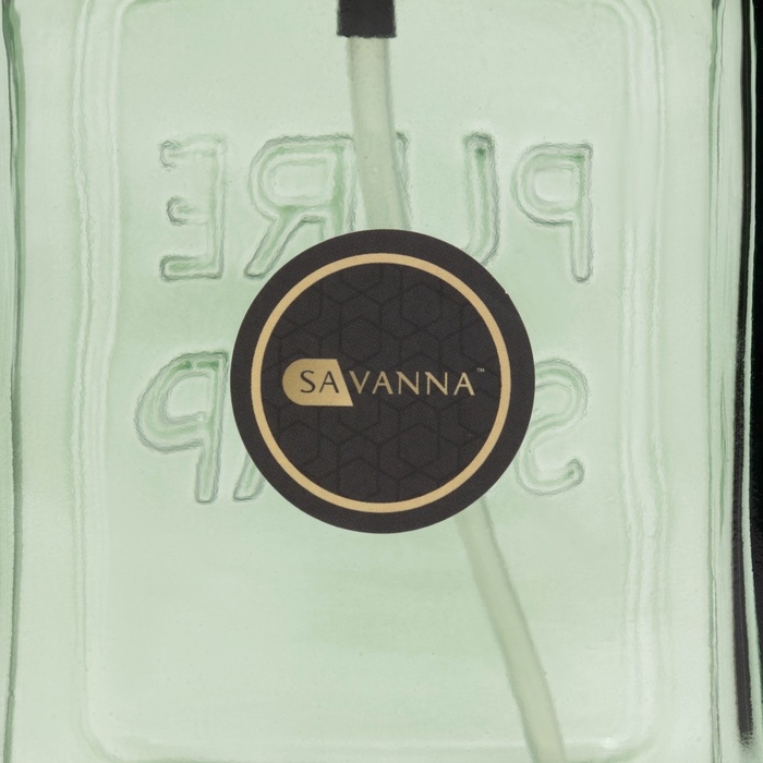 Дозатор для мыла стеклянный 580 мл, цвет прозрачный зеленый,помпа черная Дозатор для мыла стеклянный 580 мл, цвет прозрачный зеленый,помпа черная