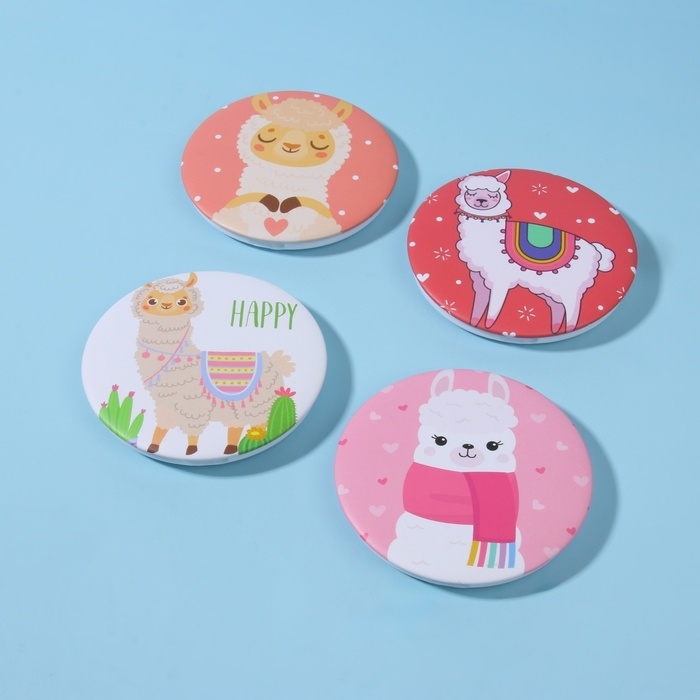 Зеркало складное «Ламы», d = 7,5 см, рисунок МИКС Зеркало складное «Ламы», d = 7,5 см, рисунок МИКС