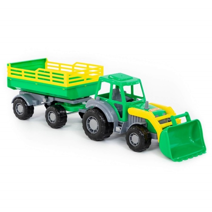 Трактор с прицепом №2 и ковшом «Мастер», цвета МИКС Трактор с прицепом №2 и ковшом «Мастер», цвета МИКС