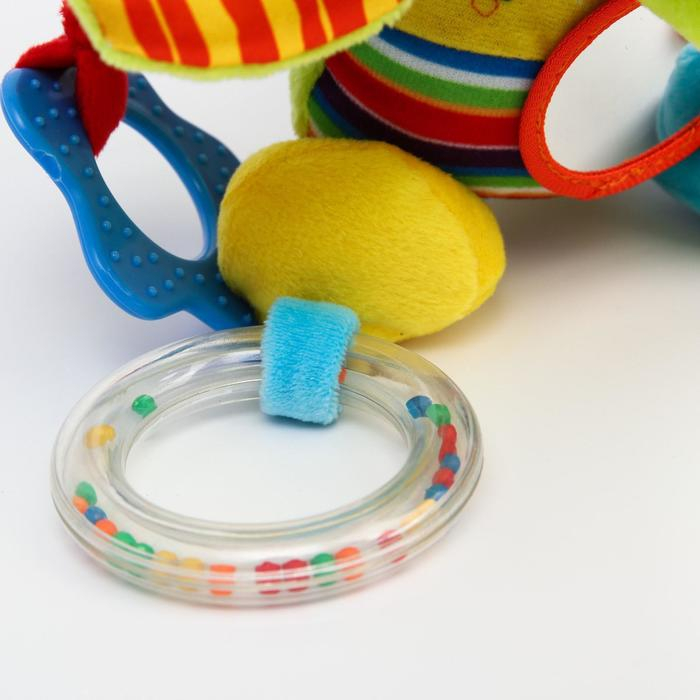 Подвеска мягкая «Слоник», шуршалка, прорезыватель, на кроватку, коляску, Крошка Я Подвеска мягкая «Слоник», шуршалка, прорезыватель, на кроватку, коляску, Крошка Я