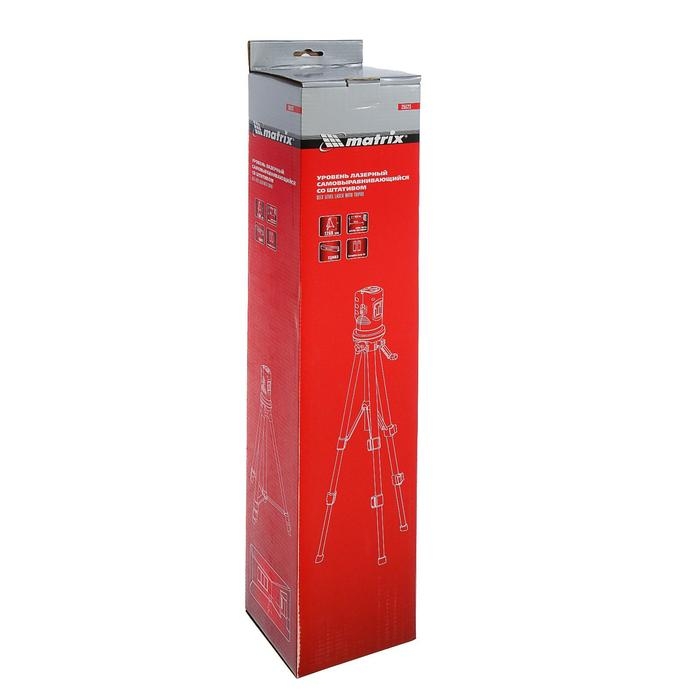 Уровень лазерный Matrix, до 10 м, штатив 1260 мм, самовыравнивающийся Уровень лазерный Matrix, до 10 м, штатив 1260 мм, самовыравнивающийся