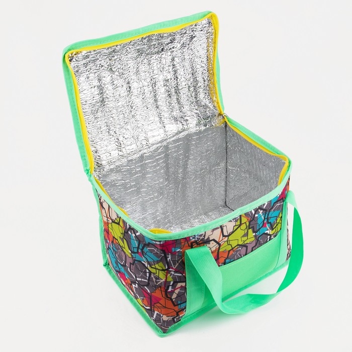 Термосумка на молнии 13 л, цвет разноцветной/зелёный Термосумка на молнии 13 л, цвет разноцветной/зелёный