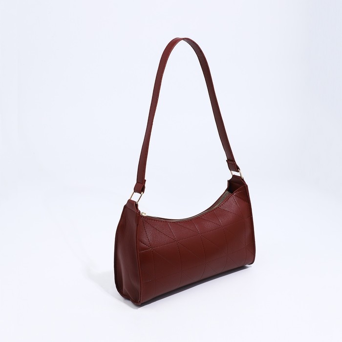 Сумка-багет на молнии, цвет коричневый Сумка-багет на молнии, цвет коричневый