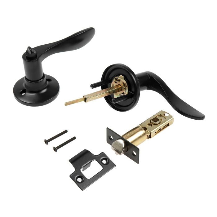 Защелка (мод.3187), межкомнатная, фиксатор, цвет матовый черный Защелка (мод.3187), межкомнатная, фиксатор, цвет матовый черный