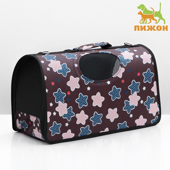 Сумка-переноска для животных  Сумка-переноска для животных "Star", размер M, 40 х 21 х 27 см, бордо