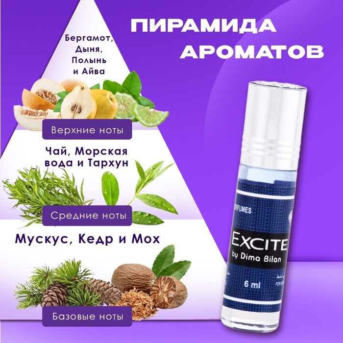 Духи масляные мужские Excite, 6 мл Духи масляные мужские Excite, 6 мл