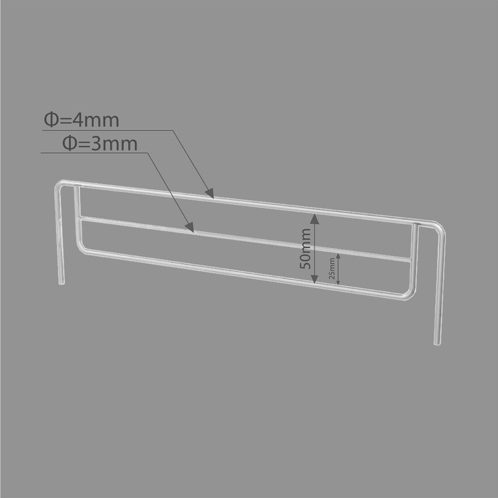 Ограждение small боковое для полки 400, H-50 мм, ЦИНК Ограждение small боковое для полки 400, H-50 мм, ЦИНК