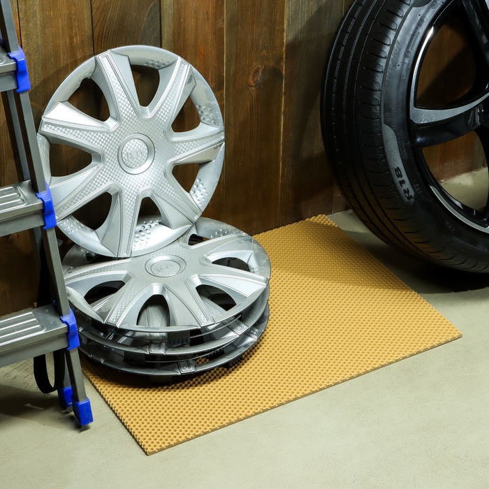 Коврик eva универсальный Grand Caratt, Соты 50 х 67 см, бежевый Коврик eva универсальный Grand Caratt, Соты 50 х 67 см, бежевый