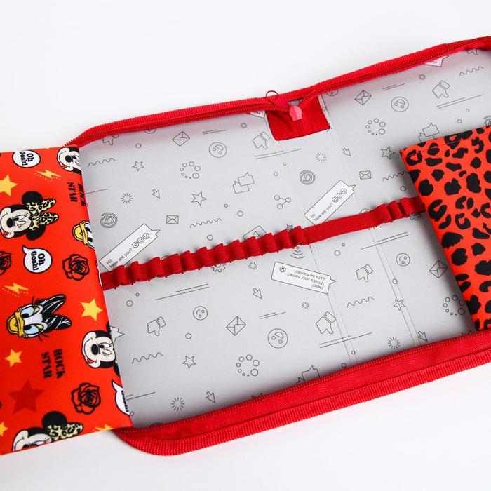 Пенал каркасный, 1 секция, 140х210х40 мм, откидной карман, тканевый, Минни Маус Пенал каркасный, 1 секция, 140х210х40 мм, откидной карман, тканевый, Минни Маус