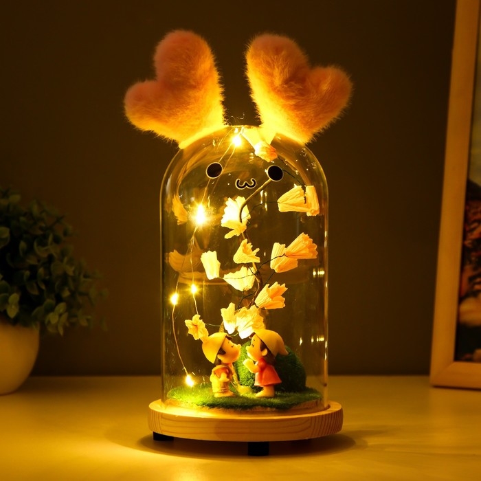 Ночник колба "Романтика" LED от батареек 3хLR44 МИКС 11х11х25 см RISALUX