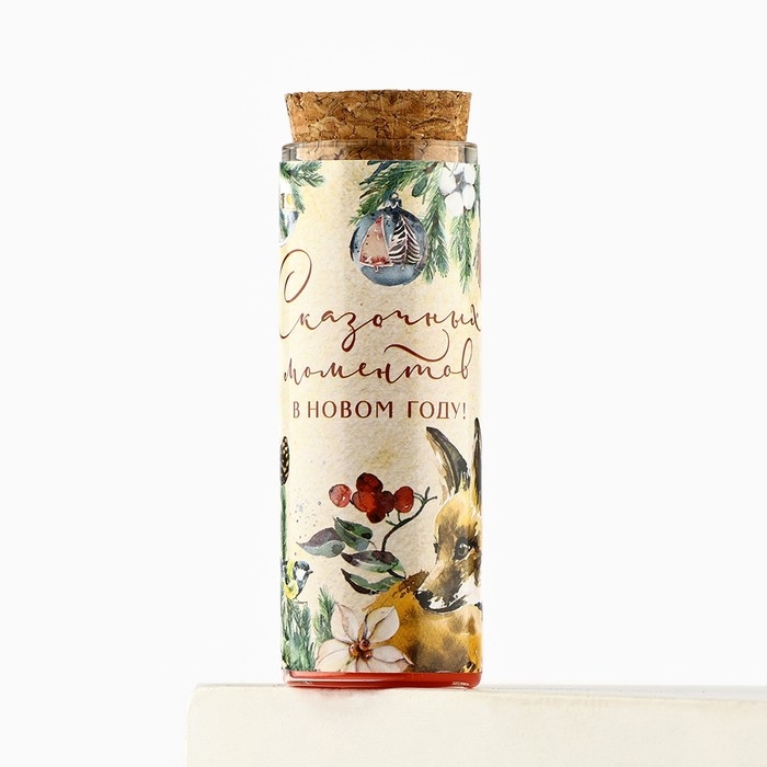Свеча новогодняя «Сказочных моментов», на Новый год, аромат вишня, 9 х 3,5 см