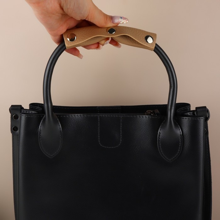 Накладки на ручку для сумки, на кнопках, 13 × 9 см, 2 шт, цвет бежевый Накладки на ручку для сумки, на кнопках, 13 × 9 см, 2 шт, цвет бежевый