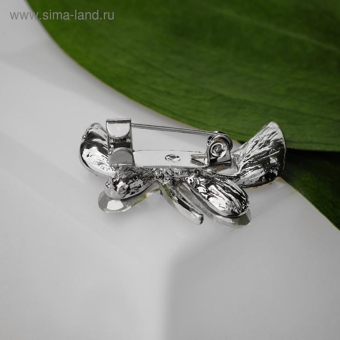 Брошь «Бабочка изящная», цвет бело-зелёный в серебре Брошь «Бабочка изящная», цвет бело-зелёный в серебре
