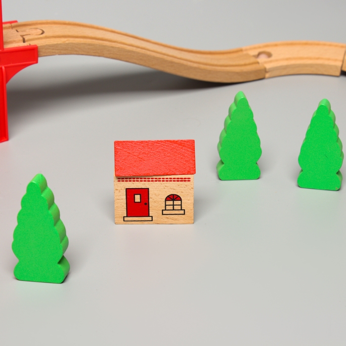 Железная дорога «Большое путешествие», с мостом, 39 деталей, 27,5 × 27,5 × 5,6 см Железная дорога «Большое путешествие», с мостом, 39 деталей, 27,5 × 27,5 × 5,6 см