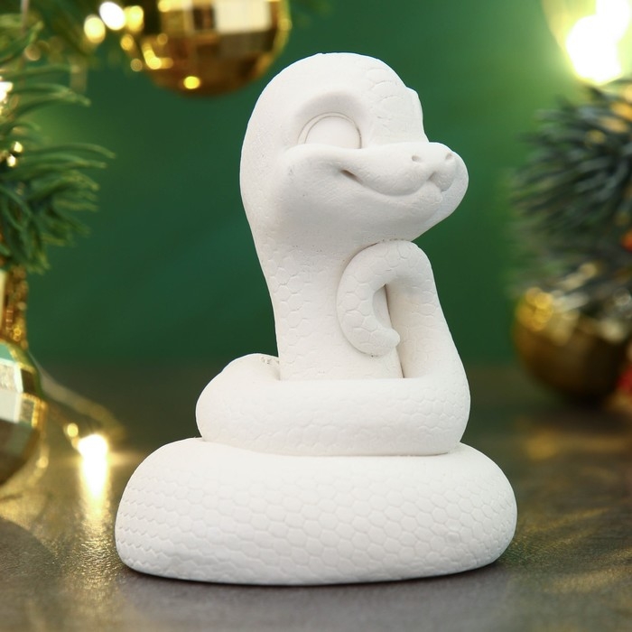 Новый год. Символ 2025. Фигура для раскраски  Новый год. Символ 2025. Фигура для раскраски "Змейка Фея" 7х6см