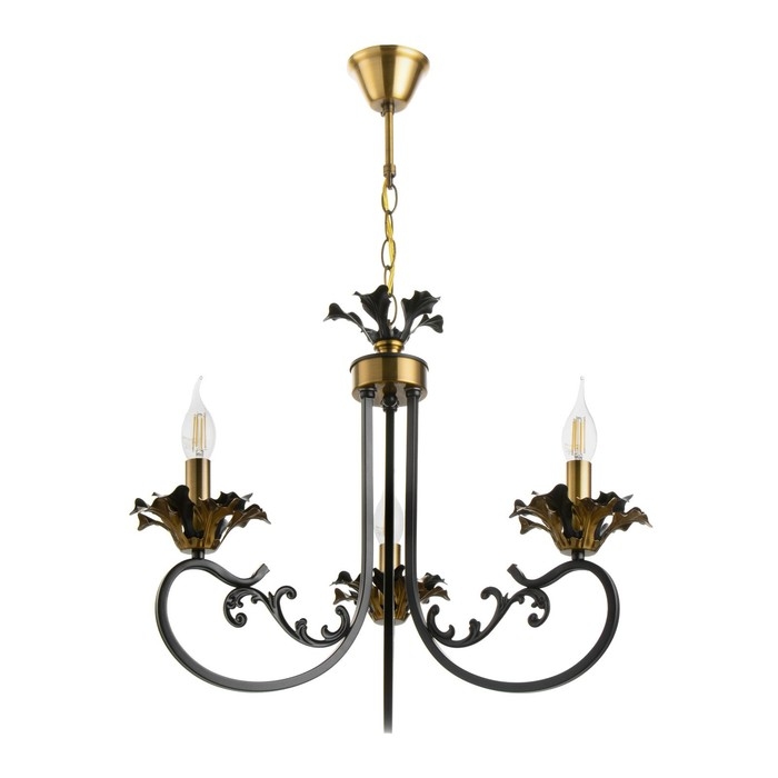 Люстра Люстра "Мэдфи" 3хЕ14 40Вт черно-золотой 55х70х55 см BayerLux