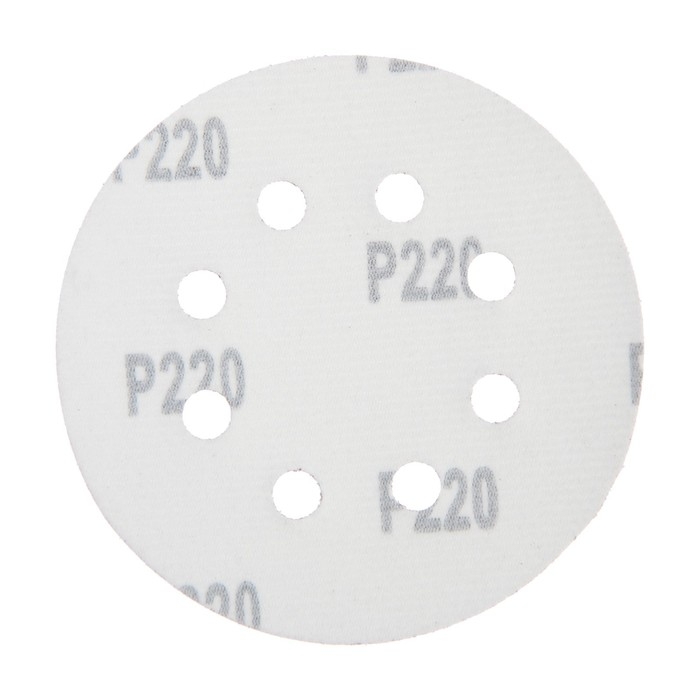 Круг абразивный шлифовальный под Круг абразивный шлифовальный под "липучку" ТУНДРА, перфорированный, 125 мм, Р220, 10 шт.