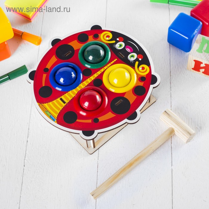 Стучалка-сортер «Божья коровка», с молотком Стучалка-сортер «Божья коровка», с молотком