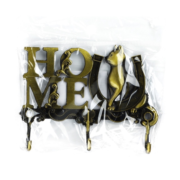 Ключница настенная «HOME», кот, 11 х 6.9 см Ключница настенная «HOME», кот, 11 х 6.9 см