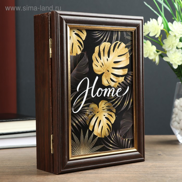 Ключница Ключница "Home черный-золото" венге 15х21 см