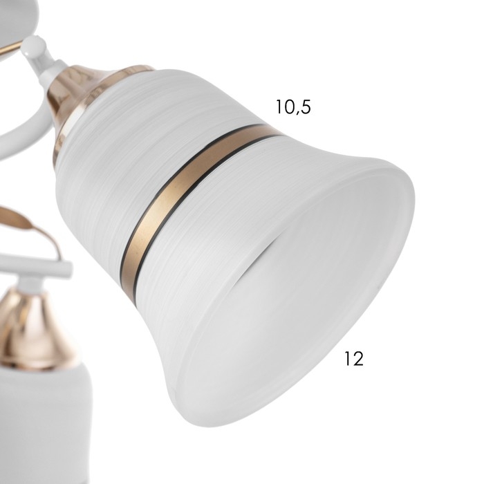 Люстра "Елена" 3х60Вт Е27 белый/золото 45х45х23см