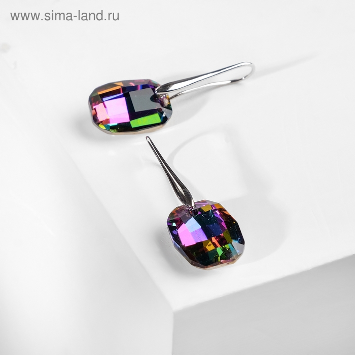 Серьги со стразами «Иллюзион» овал, цвет МИКС Серьги со стразами «Иллюзион» овал, цвет МИКС