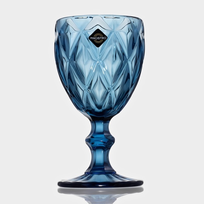 Набор бокалов для вина из стекла Magistro «Круиз», 250 мл, 8×15,3 см, 6 шт, цвет синий Набор бокалов для вина из стекла Magistro «Круиз», 250 мл, 8×15,3 см, 6 шт, цвет синий