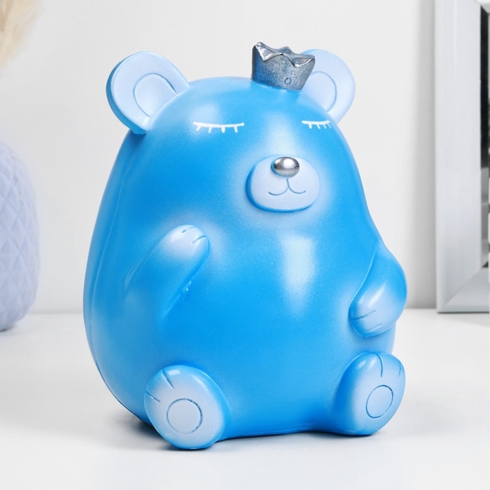Копилка Копилка "Медведь с короной" голубая, 17см
