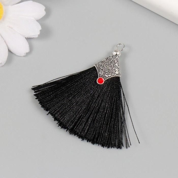 Декор для творчества текстиль Декор для творчества текстиль "Кисть Восток" чёрный набор 2 шт 1,6х4,5 см