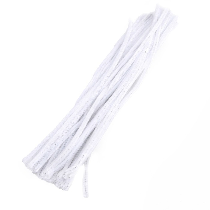 Проволока с ворсом для поделок и декора набор 50 шт., размер 1 шт. 30 × 0,6 см, цвет белый Проволока с ворсом для поделок и декора набор 50 шт., размер 1 шт. 30 × 0,6 см, цвет белый