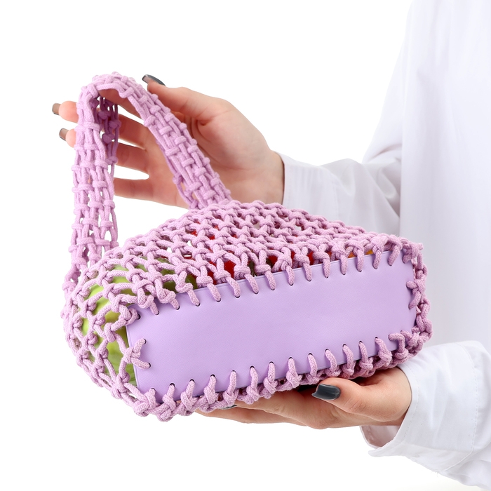 Авоська 20 х 30 см, ручка 10 см, клетка 1.5 см, лиловая Авоська 20 х 30 см, ручка 10 см, клетка 1.5 см, лиловая