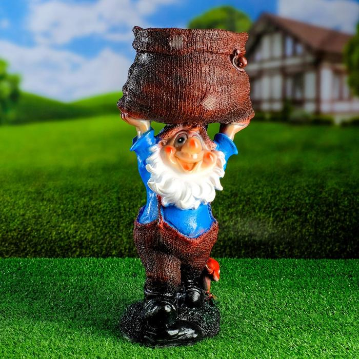 Фигурное кашпо Фигурное кашпо "Гном с мешком" 41х18 см