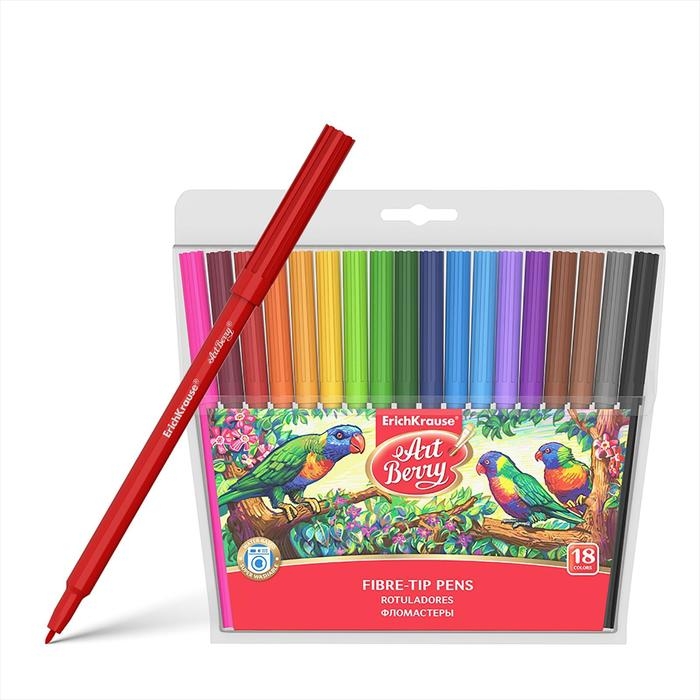 Фломастеры 18 цветов ErichKrause ArtBerry, 1-2 мм, микс Фломастеры 18 цветов ErichKrause ArtBerry, 1-2 мм, микс