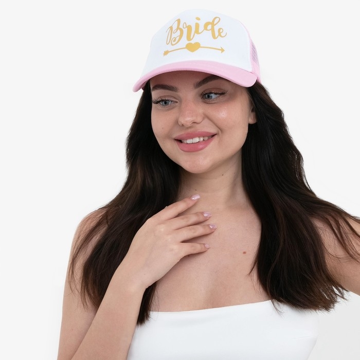 Кепка для девичника Bride, цвет розовый, карнавальный аксессуар Кепка для девичника Bride, цвет розовый, карнавальный аксессуар