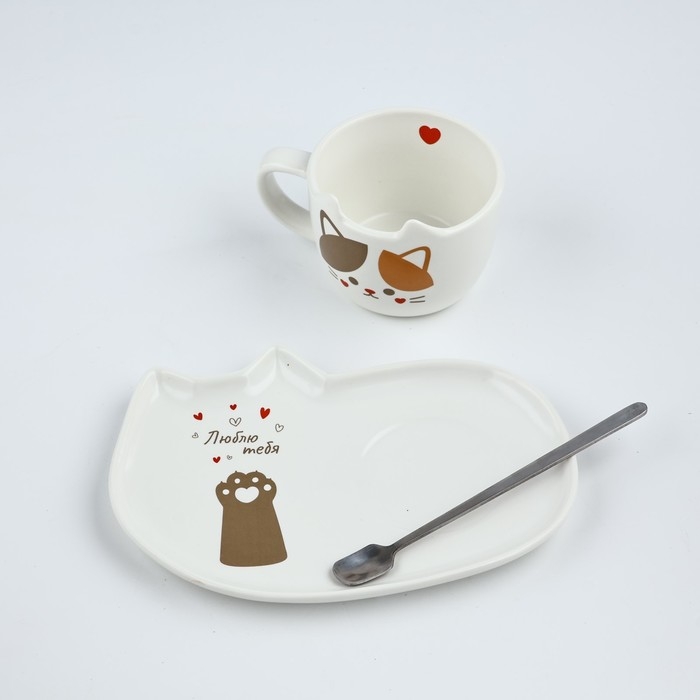 Набор  Набор "Люблю тебя", кружка 200 мл., блюдечко