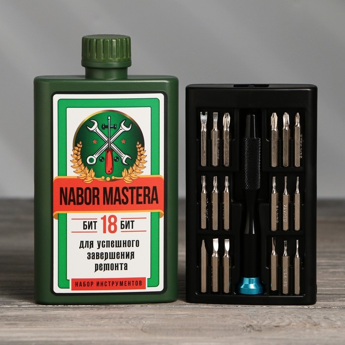 Набор отверток в фляге «Набор мастера», универсальный, 18 предметов Набор отверток в фляге «Набор мастера», универсальный, 18 предметов