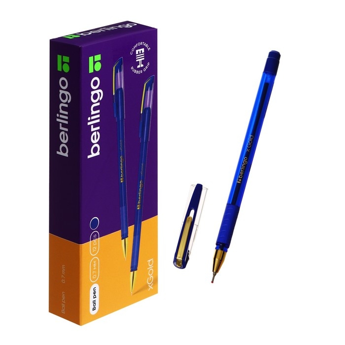 Ручка шариковая xGold, узел 0.7 мм, чернила синие, игольчатый стержень, грип Ручка шариковая xGold, узел 0.7 мм, чернила синие, игольчатый стержень, грип