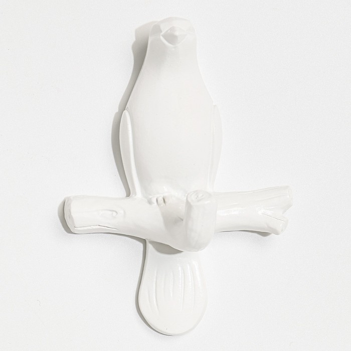 Декор настенный-вешалка Декор настенный-вешалка "Голубь", 10,5 x 7 см, белый