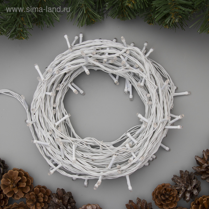 Гирлянда «Нить» 20 м, IP20, белая нить, 200 LED, свечение мульти, 8 режимов, 220 В