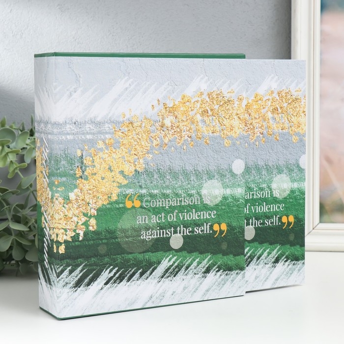 Фотоальбом на 80 фото 10х15 см "Абстракция. Лес. Золото" в коробке 23х19х5 см