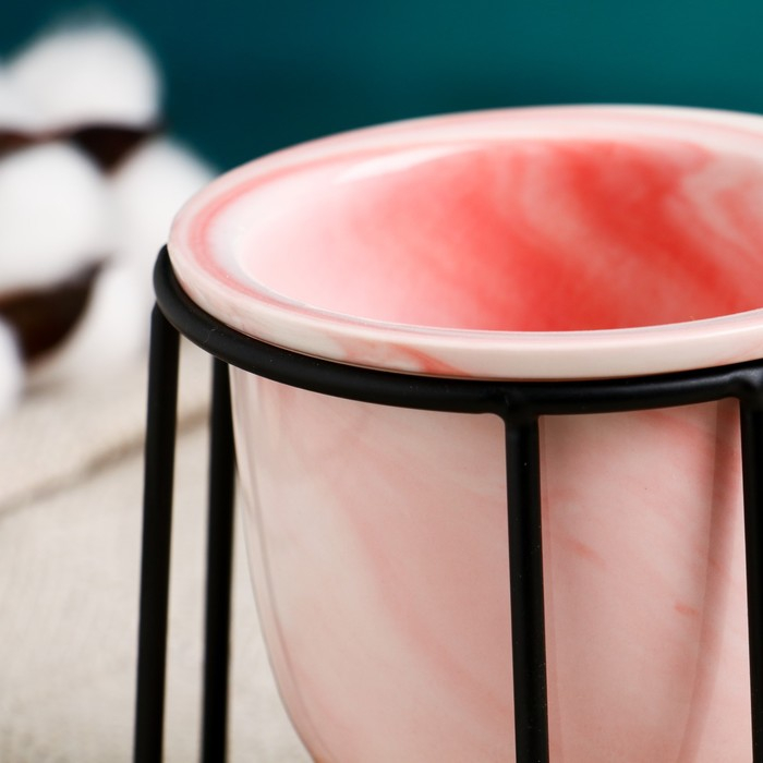 Горшок "Сосуд" розовый на подставке, 11х10см