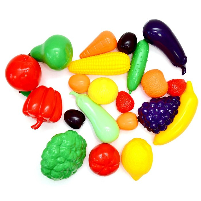 Набор в большом ящике «Фрукты-овощи», 22 элемента Набор в большом ящике «Фрукты-овощи», 22 элемента