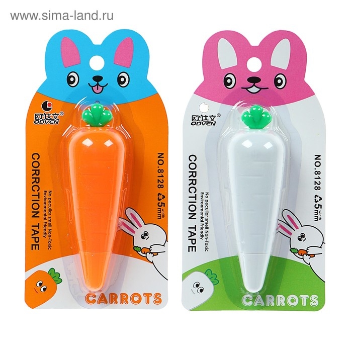 Корректор-лента Корректор-лента "Морковка" 5 м х 5 мм., блистер, европодвес, корпус МИКС