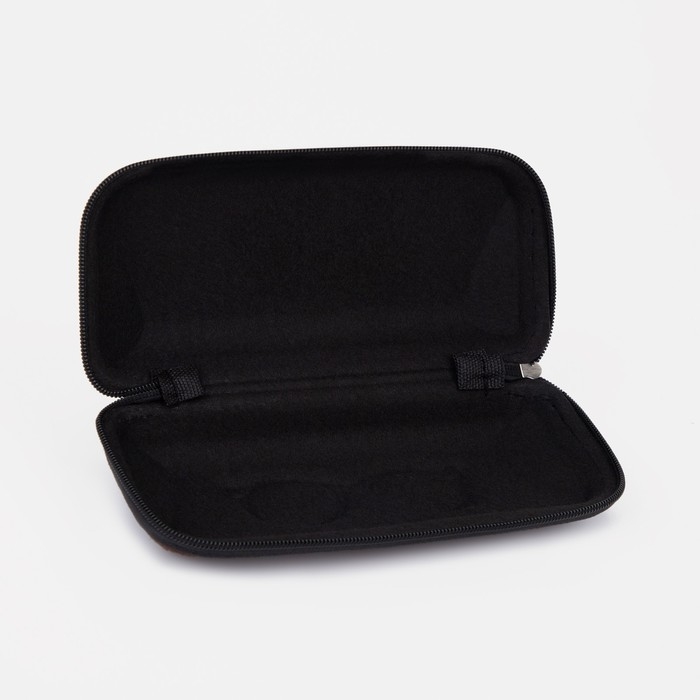 Футляр для очков на молнии, длина 16,5 см, цвет коричневый Футляр для очков на молнии, длина 16,5 см, цвет коричневый